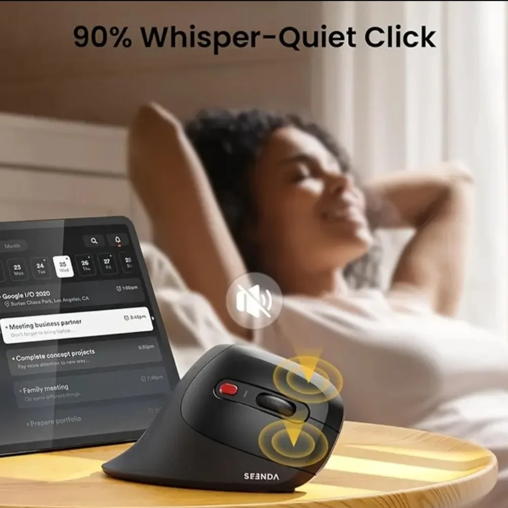 Black Ergonomic Wireless Mouse